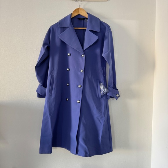 G by Giuliana Jackets & Blazers - G by Giuliana Black Label Periwinkle Trench Coat Belted XXS Quiet Luxury Peppy